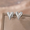 304 Stainless Steel Heart Stud Earrings EJEW-F398-01P-1