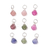 Natural Colorful Tourmaline Dice Charms PALLOY-JF04871-1