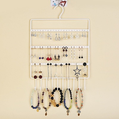Rectangle Wall-mounted Iron Jewelry Display Rack PW-WG80889-11-1