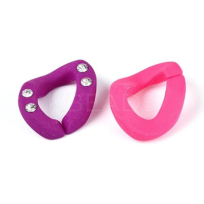 Opaque Opaque Spray Painted Acrylic Crystal Rhinestone Linking Rings OACR-T031-02M-1
