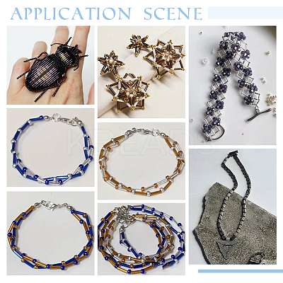 1400Pcs 7 Colors Glass Bugle Beads SEED-PH0002-14-1