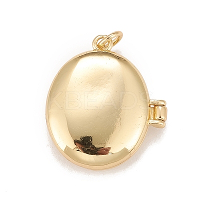 Brass Micro Pave Cubic Zirconia Locket Pendants KK-A161-37G-1