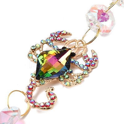 Alloy Rhinestones & Glass Charm Suncatchers HJEW-E013-01G-A-1