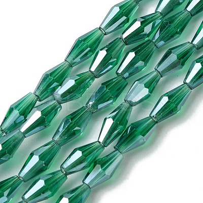 Transparent Electroplate Glass Beads Strands GLAA-K064-05A-PL01-1
