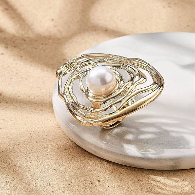 Round Alloy Adjustable Rings for Women RJEW-B108-04KCG-1