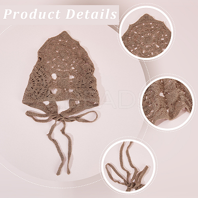 3Pcs 3 Colors Polyester Knitted Triangle Headscarf AJEW-CY0001-87-1