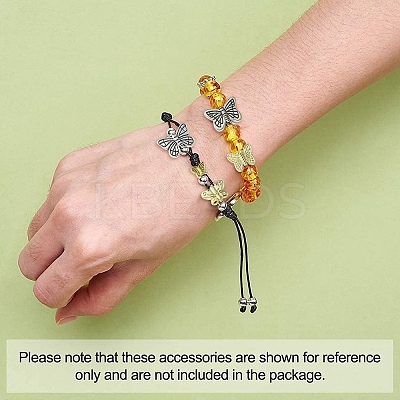 91Pcs 6 Styles Tibetan Style Alloy Butterfly Beads FIND-YW0004-92-1