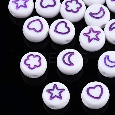 White Opaque Acrylic Beads MACR-N008-41G-1