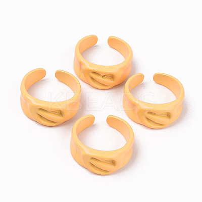 Spray Painted Alloy Cuff Rings RJEW-T011-34B-RS-1