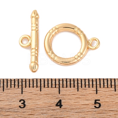 Rack Plating Eco-Friendly Brass Toggle Clasps KK-S403-16G-1