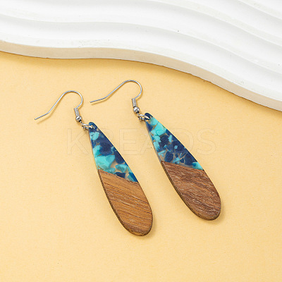 Wood & Resin Dangle Earrings WG44CA1-05-1