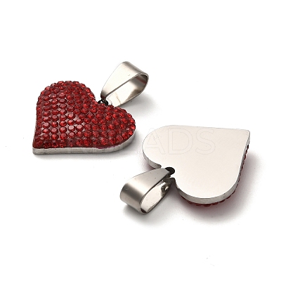 201 Stainless Steel Clay Pendants STAS-R166-02D-P-1