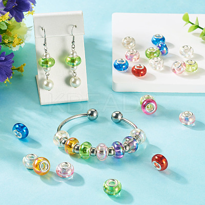 20Pcs UV Plating Resin European Beads RESI-TA0004-30-1