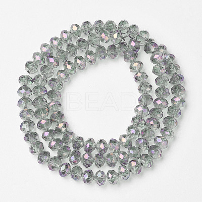 Electroplate Transparent Glass Beads Strands EGLA-A034-T6mm-G04-1