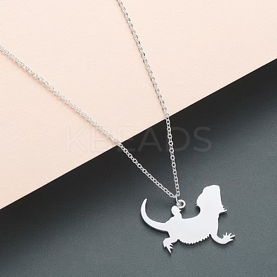 201 Stainless Steel Lizard Pendant Necklaces FS-WG6D12E-03-1