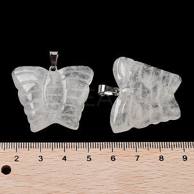Natural Quartz Crystal Carved Pendants G-B067-01E-1