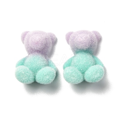 Two Tone Flocky Resin Cabochons RESI-F026-01B-1