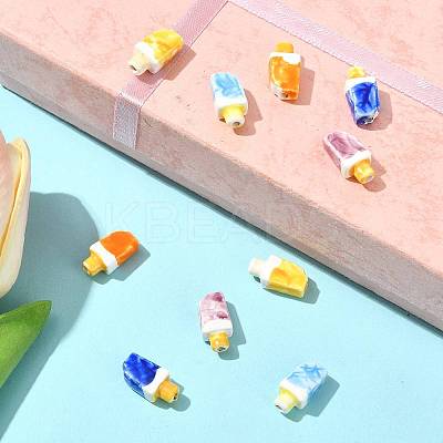10Pcs 5 Colors Handmade Porcelain Beads PORC-FS0001-38-1