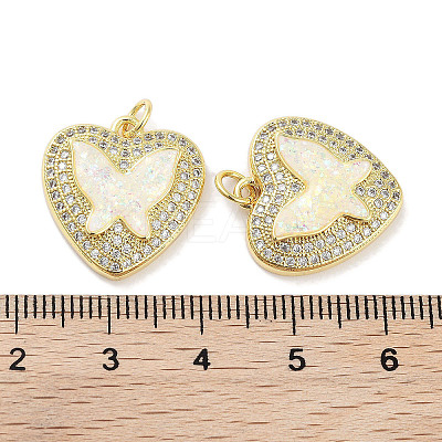 Brass Micro Pave Clear Cubic Zirconia Pendants KK-L213-018G-03-1