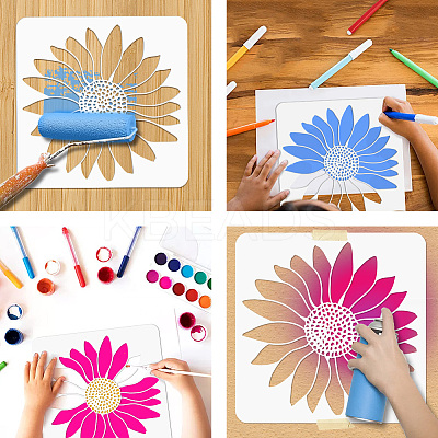 4Pcs 4 Styles PET Out Drawing Painting Stencils DIY-WH0416-0019-1
