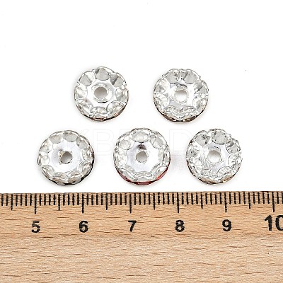Brass Rhinestone Spacer Beads RB-A014-L12mm-S-1