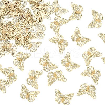60Pcs Rack Plating 201 Stainless Steel Filigree Connerctor Charms STAS-HY0001-07-1