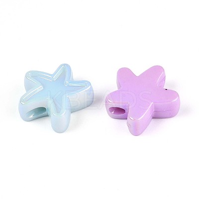 UV Plating Opaque Acrylic Beads OACR-T028-48-1