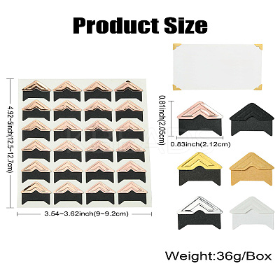 12Pcs 6 Styles Retro Hot Stamping Paper Photo Corner Self-Adhesive Stickers AJEW-CJ0001-53-1