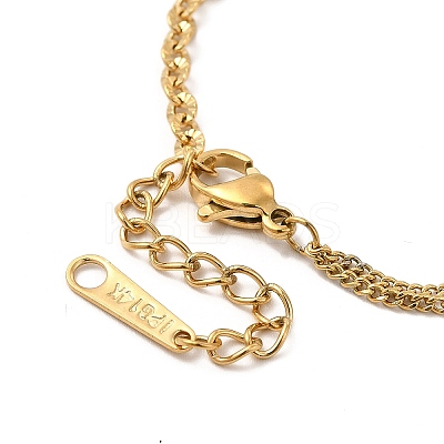 Ion Plating(IP) 304 Stainless Steel Oval & Curb Chain Bracelet for Women BJEW-G667-13G-1
