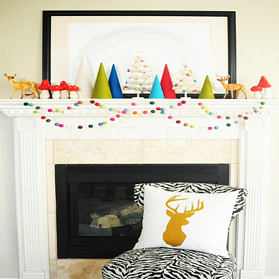 Felt Ball Garlands LS-AJEW-CJC0001-41B-1