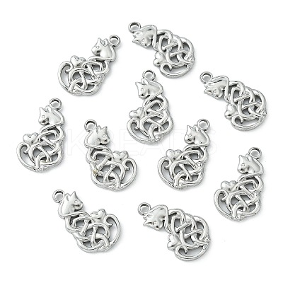 10Pcs 201 Stainless Steel Pendants STAS-CJ0002-34-1