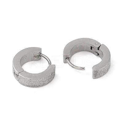 Non-Tarnish Sand Flash 304 Stainless Steel Hoop Earrings for Women EJEW-M001-03P-1