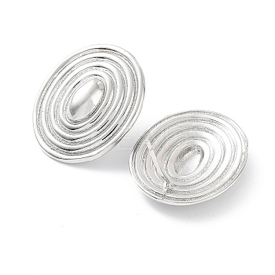 Oval Rack Plating Brass Studs Earrings for Women KK-Z038-22P-1