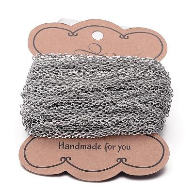 Tarnish Resistant 304 Stainless Steel Cable Chains CHS-K004-07P-0.6mm-1