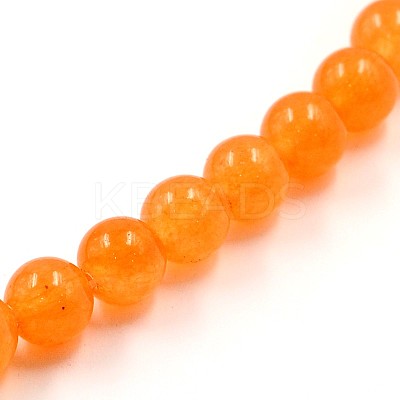 Dyed Natural White Jade Round Bead Strands X-G-J268-8mm-05-1