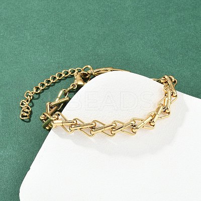 304 Stainless Steel Mesh Chain Bracelets for Women BJEW-Z143-13G-1