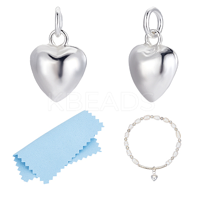 2Pcs 925 Sterling Silver Pendants STER-BC0002-83A-S-1