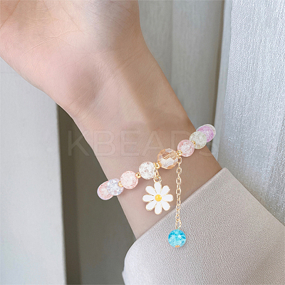 8Pcs 8 Colors Glass Round Beaded Stretch Bracelets Set BJEW-AN0001-75-1