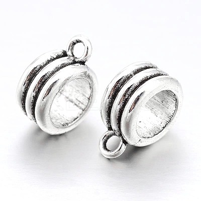 Rondelle Bail Beads Alloy Tube Bails X-PALLOY-L148-03-1