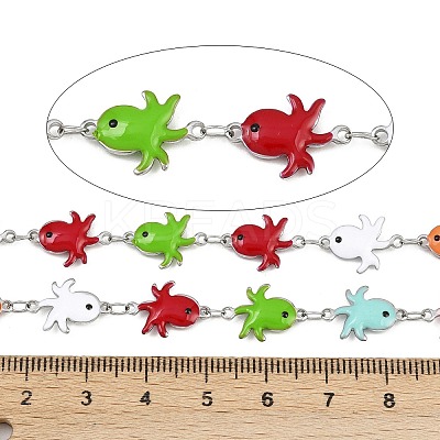 304 Stainless Steel Enamel Octopus Link Chains CHS-F023-01C-P-1