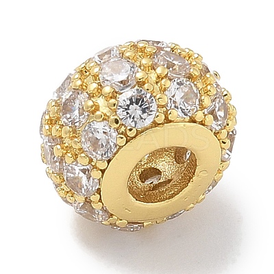 Rack Plating Brass Micro Pave Cubic Zirconia Beads KK-L224-017G-1