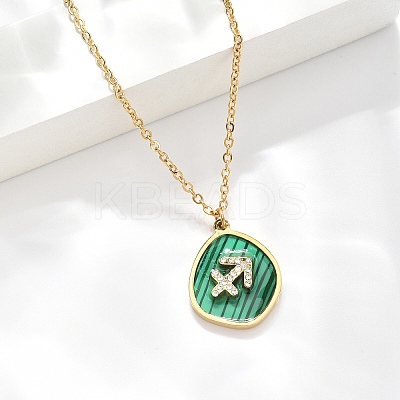 304 Stainless Steel Micro Pave Cubic Zirconia constellation Pendant Necklaces NJEW-R021-01G-09-1
