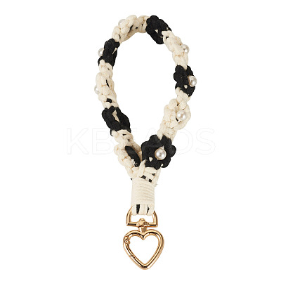 Cotton Braided Flower Pendant Decorations AJEW-TAC0030-032G-03-1
