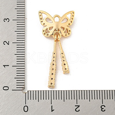 Brass Micro Pave Clear Cubic Zirconia Pendants KK-Z057-06G-1