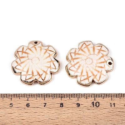Synthetic Howlite Flower Pendants TURQ-T004-25B-1