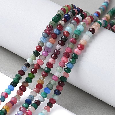 Dyed Natural Malaysia Jade Rondelle Beads Strands G-E316-2x4mm-55-1