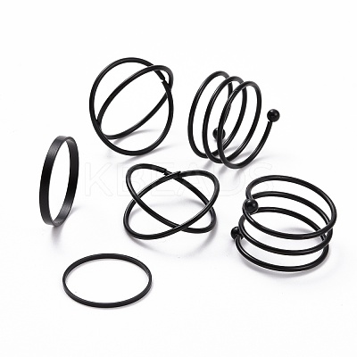 Criss Cross Alloy Finger Rings Set RJEW-D116-03EB-1