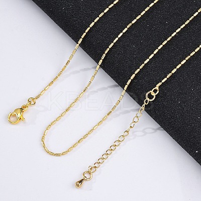 Brass Column Link Chain Necklaces for Women NJEW-D302-05G-1