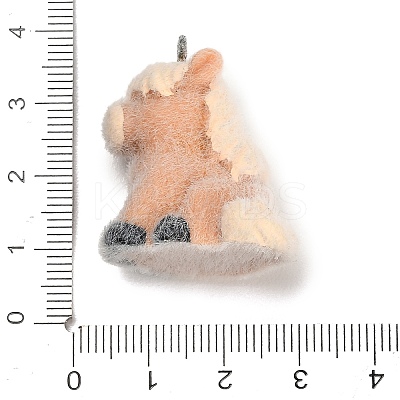 Flocking Opaque Resin Pendants FIND-E060-01B-1