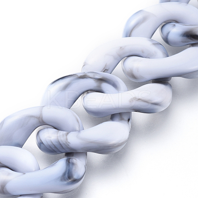 Handmade Acrylic Curb Chains AJEW-JB00555-05-1